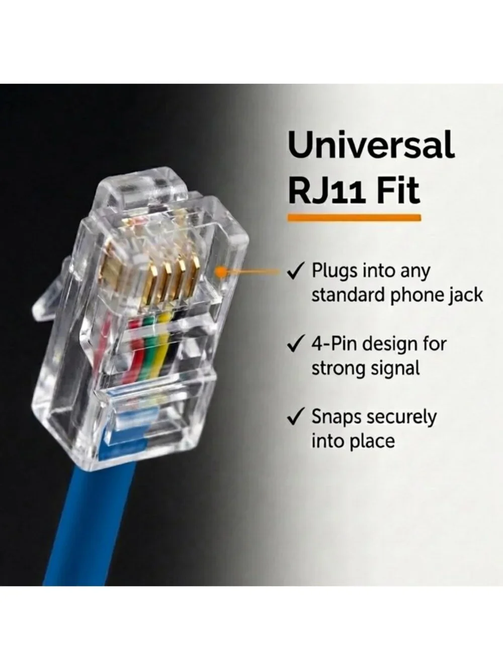 Tangle-Free 15FT Phone Cord for Landline - Curly Design, Excellent Sound
